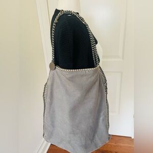 Stella McCartney gray large Falabella bag Stylish Gray Chain-Trimmed Tote Bag